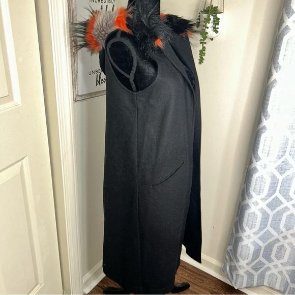 Steve Madden Faux-Fur collared Midi coat Vest XS/S - Picture 5 of 12